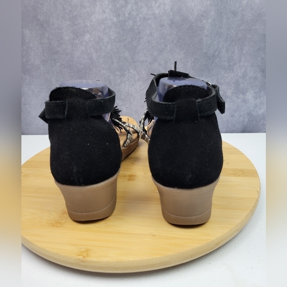 Minnetonka Desi Fringe Wedges Leather Women's Sandals Size 11W - Picture 4 of 11